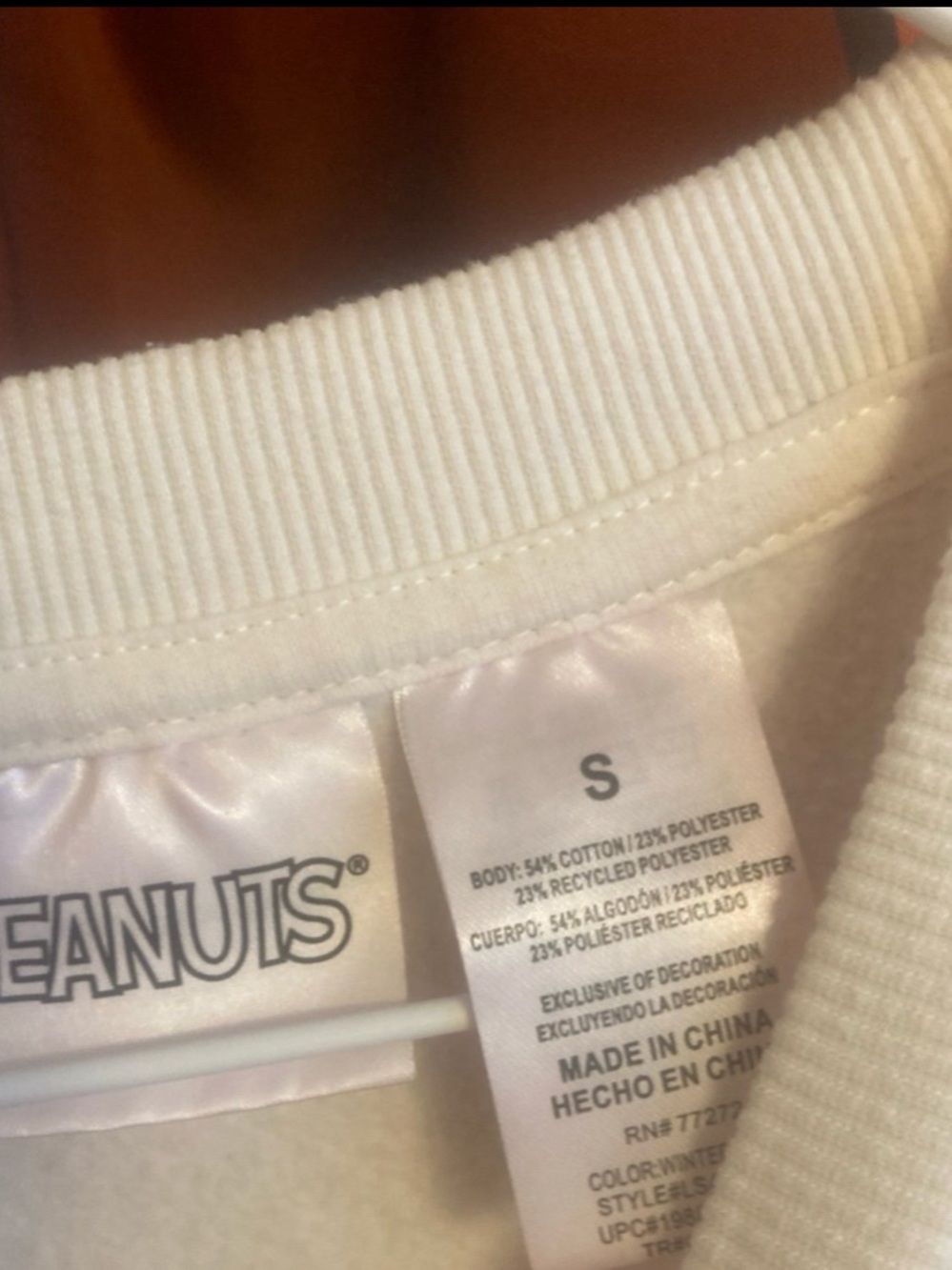 Peanuts White & Orange Ombre Halloween Crewneck Sweater - Picture 5 of 6